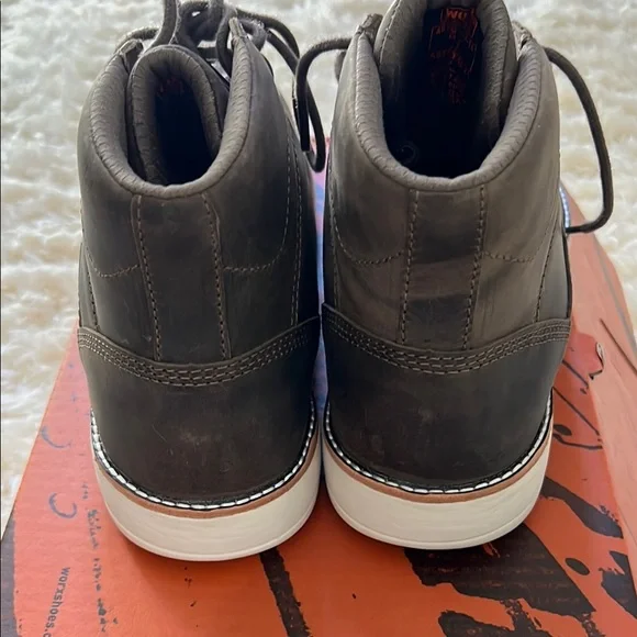 Red Wing Steel Toe Slip Resistant Work Boots Shoes Brown - Picture 14 of 16